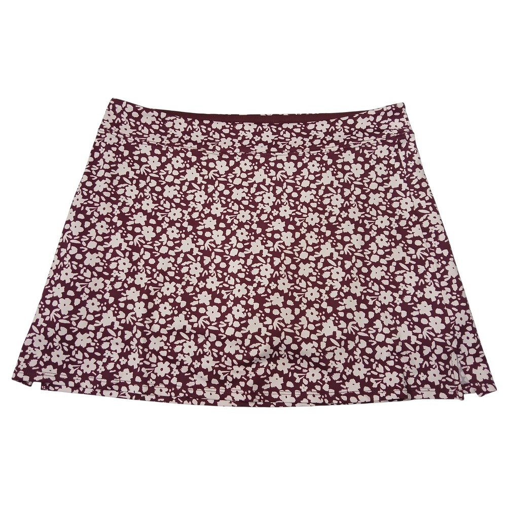 Tranquility by Colorado Clothing Burgundy Floral Active Skort Large Womens
